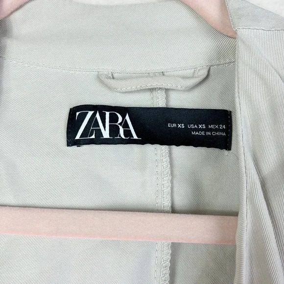 Zara Open Front Drawstring Waterfall Blazer Jacket in Beige size XS - Picture 10 of 16